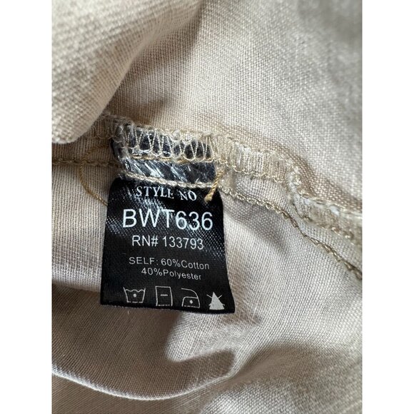 POL Denim Jacket Camo and Leopard Print Tan Brown Boho Gypsy Trendy Womens Small - Picture 8 of 8